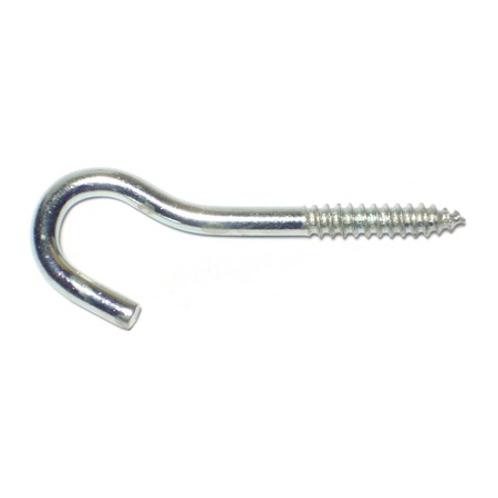 MIDWEST FASTENER 9/64" x 3/8" x 2-1/16" Zinc Plated Steel Screw Hooks 20PK 60623